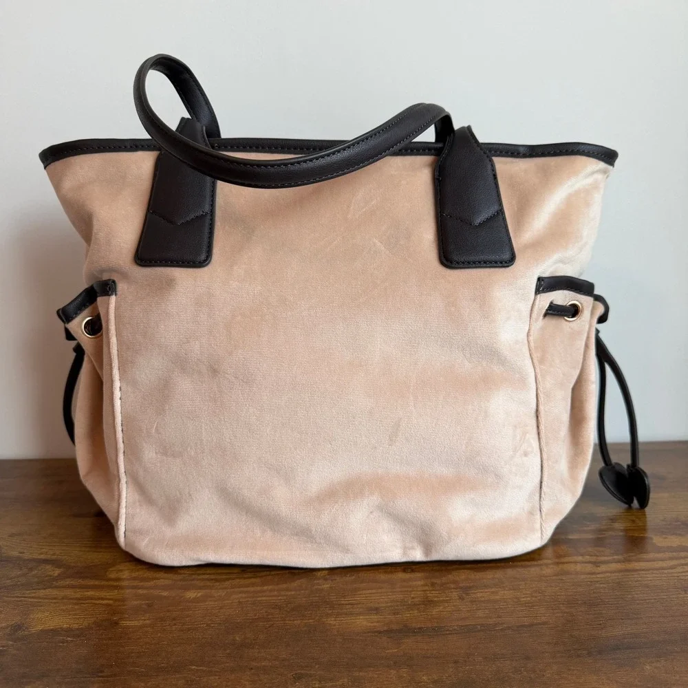 New Juicy Couture Renaissance Large Tote Shoulder Handbag Beige Brown Charm Y2K